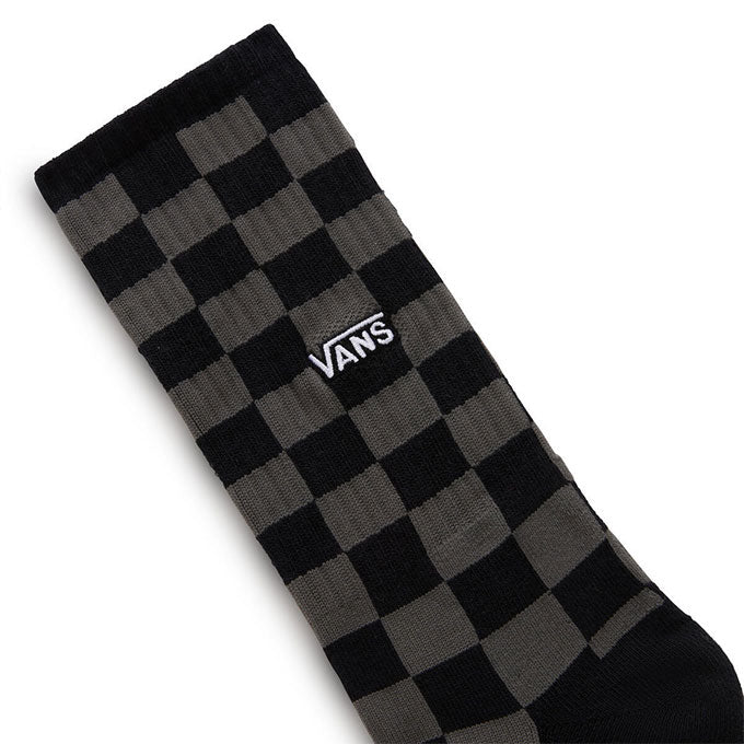 Vans Checkerboard Crew Erkek Black/Charcoal Çorap