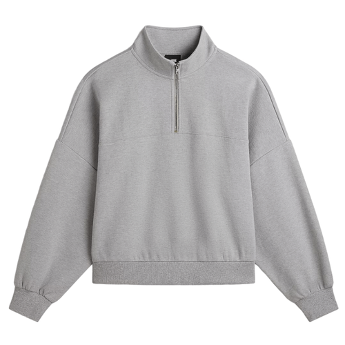 Vans Elevated Double Knit Loose Mock Neck Kadın Sweatshirt - Gri