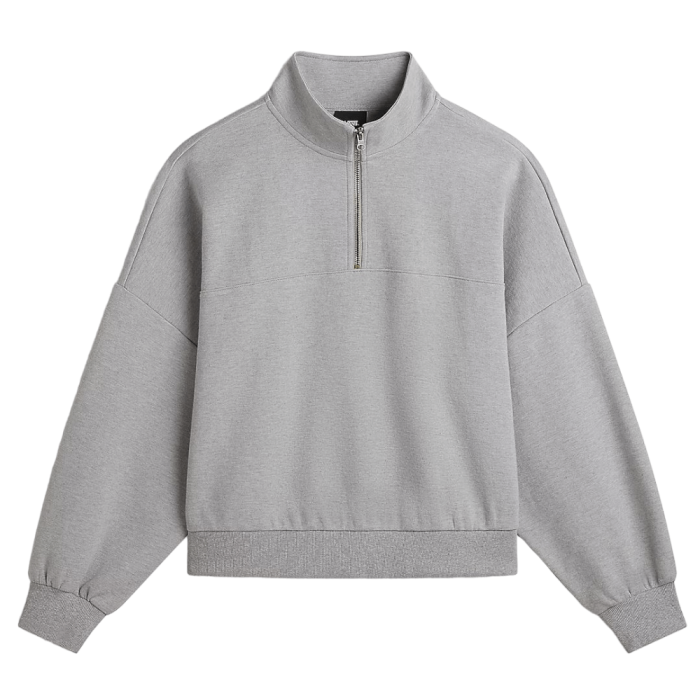 Vans Elevated Double Knit Loose Mock Neck Kadın Sweatshirt - Gri