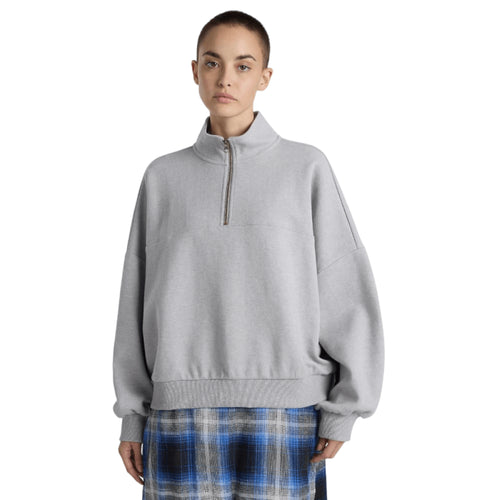 Vans Elevated Double Knit Loose Mock Neck Kadın Sweat - Gri
