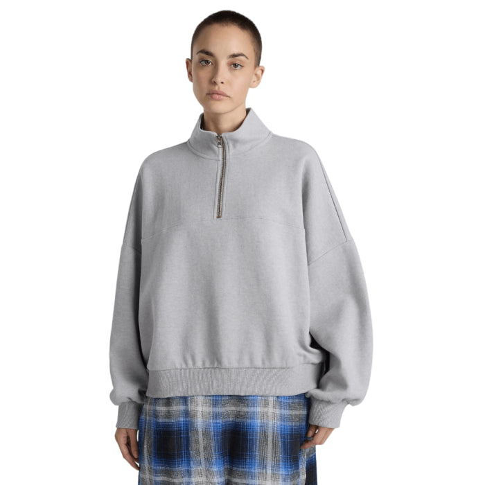 Vans Elevated Double Knit Loose Mock Neck Kadın Sweat - Gri