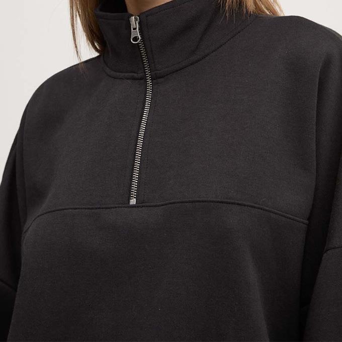 Vans Elevated Double Knıt Loose Mock Neck Kadın Black Sweatshirt