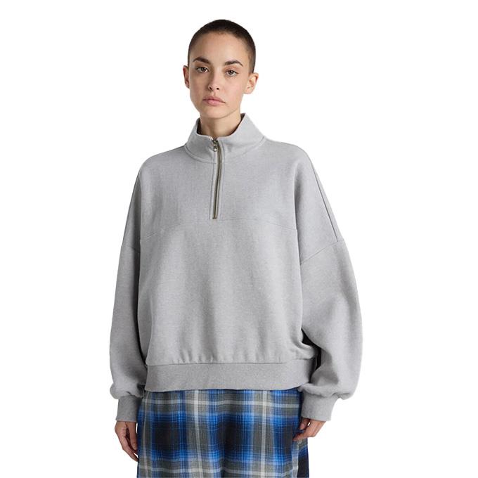 Vans Elevated Double Knıt Loose Mock Neck Kadın Cement Heather Sweatshirt