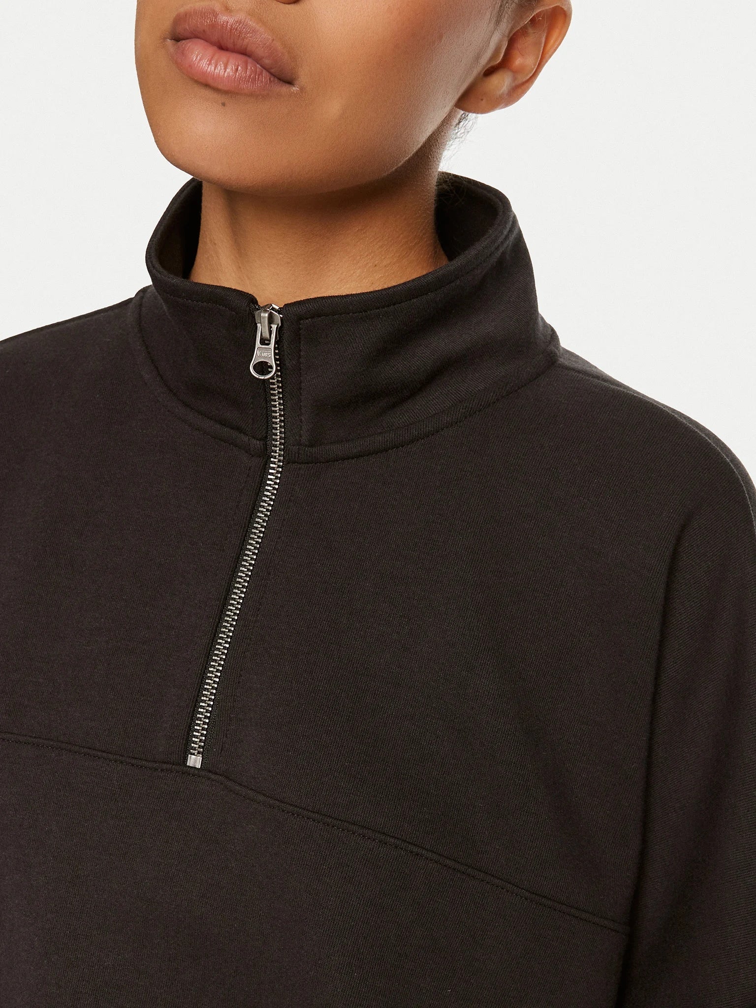 Vans Elevated Double Knit Loose Mock Neck Kadın Sweatshirt - Siyah