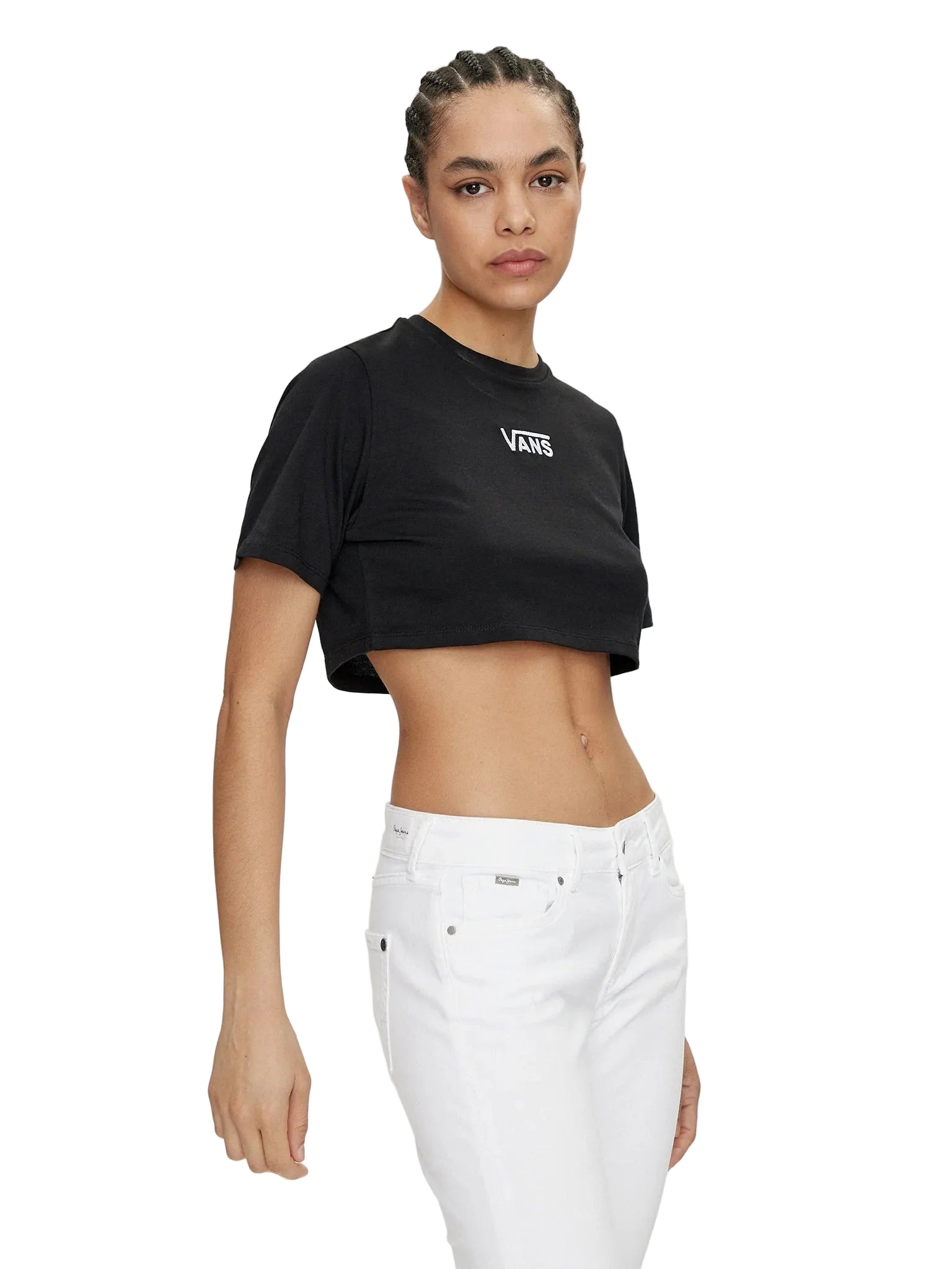 Vans Flying V Crew Crop II Kadın T-Shirt - Siyah