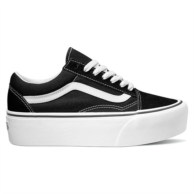 Vans Ua Old Skool Stackform Kadın Black/True White Sneaker